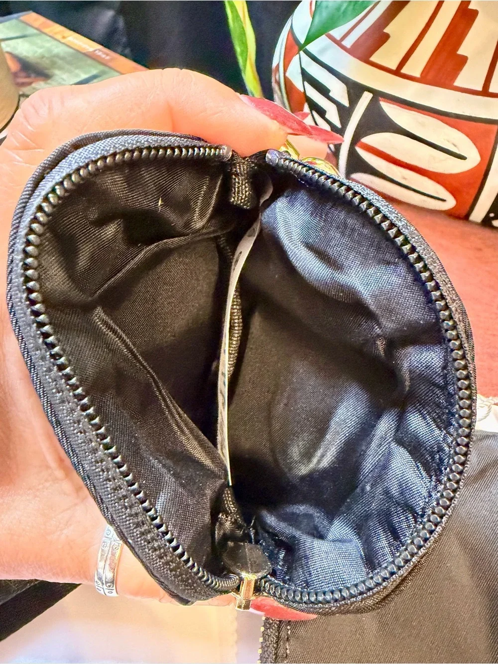 LULULEMON Black Dual Pouch Wristlet Keychain Unisex